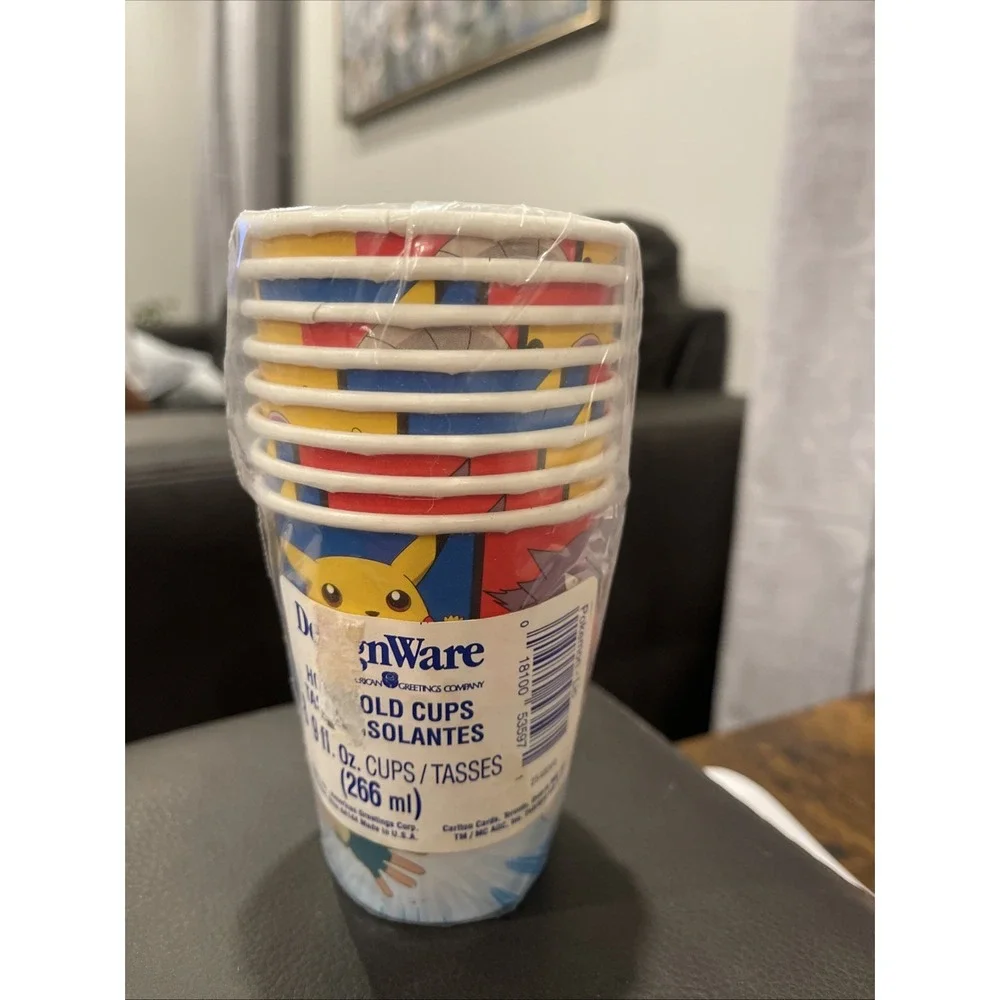 Vtg Pokemon Party Supplies Print Decor 1 Cup Set